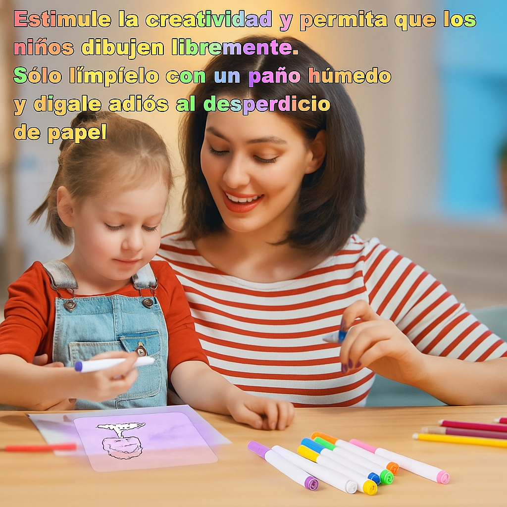 LightScript™ – Tablero LED Montessori Creativo Reescribible con Luz RGB