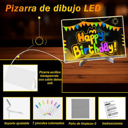 LightScript™ – Tablero LED Montessori Creativo Reescribible con Luz RGB