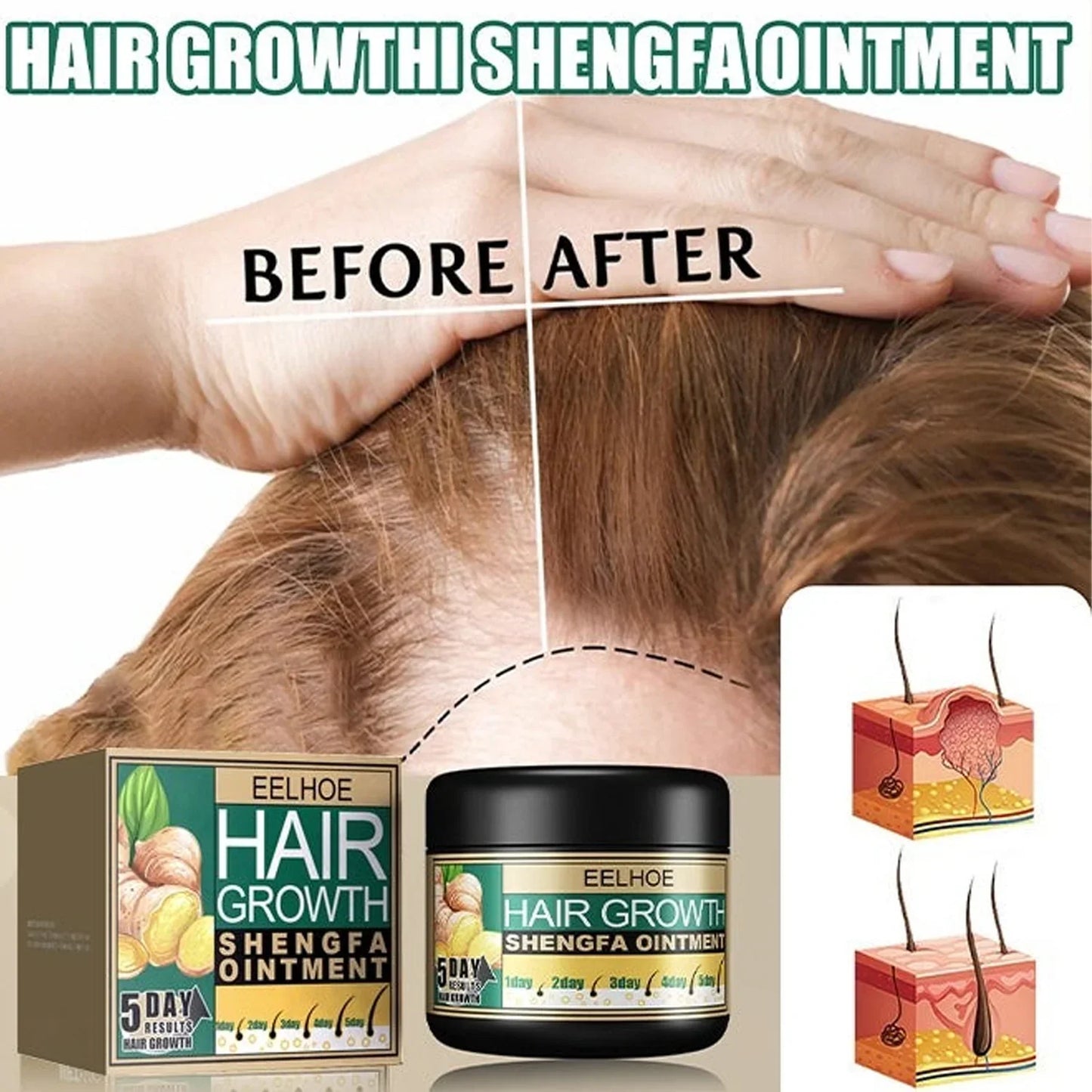 🌿 Recupera tu Cabello en Solo 5 Días | Crema de Jengibre Hair Growth