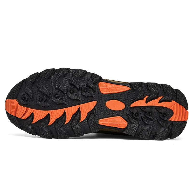 Wide Fit - Zapatos de senderismo y trabajo antideslizantes para hombre, horma ancha, soporte para el arco del pie, acolchados.