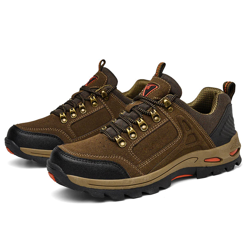 Wide Fit - Zapatos de senderismo y trabajo antideslizantes para hombre, horma ancha, soporte para el arco del pie, acolchados.