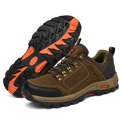 Wide Fit - Zapatos de senderismo y trabajo antideslizantes para hombre, horma ancha, soporte para el arco del pie, acolchados.