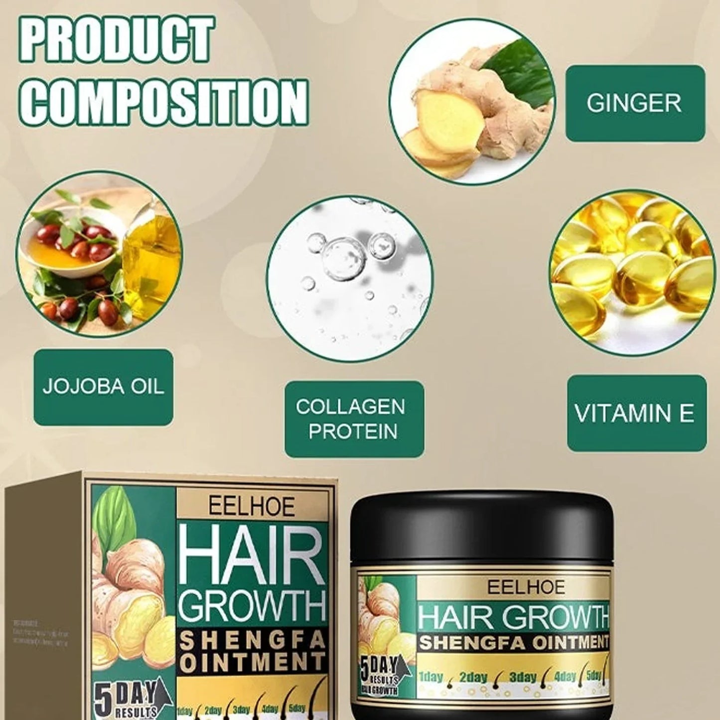 🌿 Recupera tu Cabello en Solo 5 Días | Crema de Jengibre Hair Growth