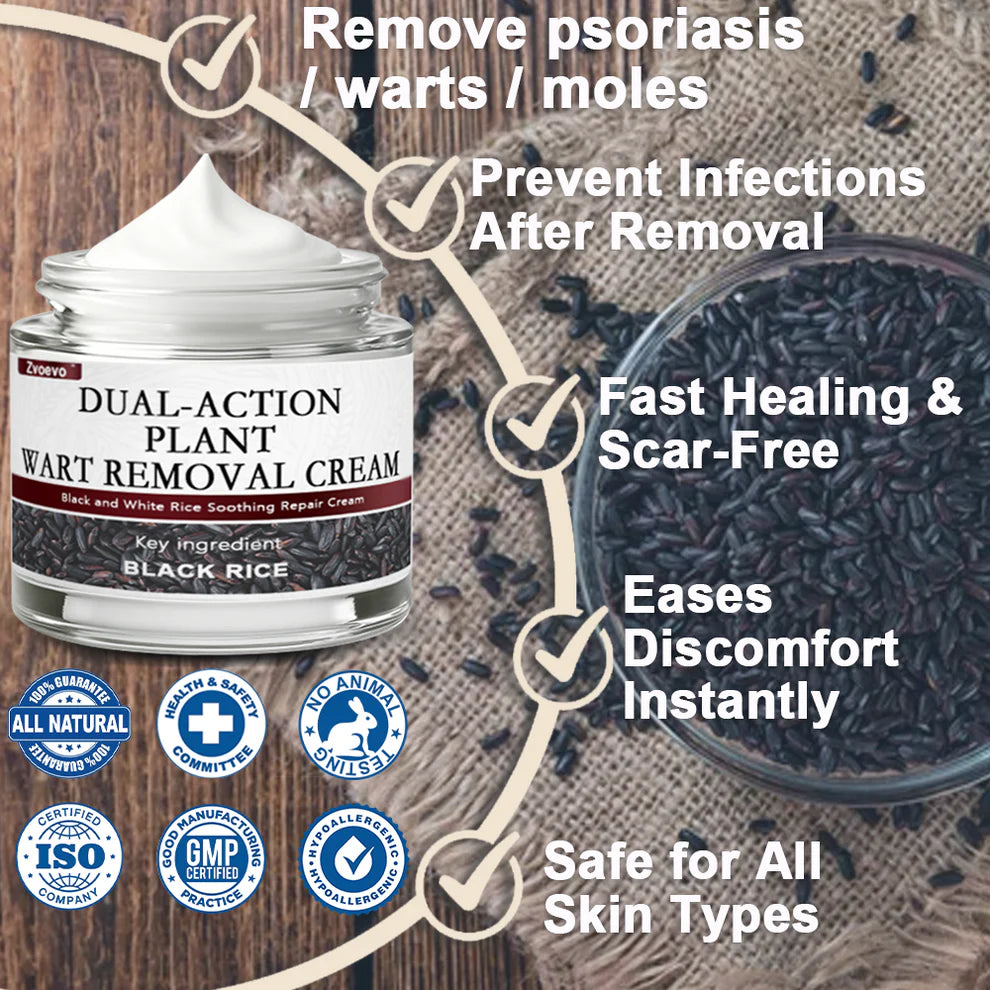 ✅ Crema con extracto de salvado de arroz Zvoevo® 👩‍⚕️ Certificada por TGA (Para eliminar verrugas y crecimientos de la piel, eliminar la hiperplasia de la piel y la acumulación de queratina, tratar el cáncer de piel)