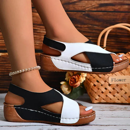 Sandalias Ortopédicas Súper Cómodas con Tacón Inclinado para Mujer