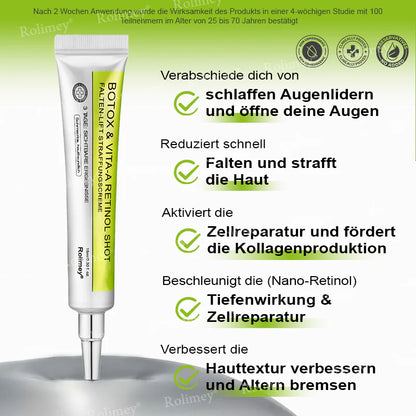 ✨✅Recupera una piel joven ahora 💫Rolimey® Botox & Vita-A Retinol Shot Crema reafirmante antiarrugas