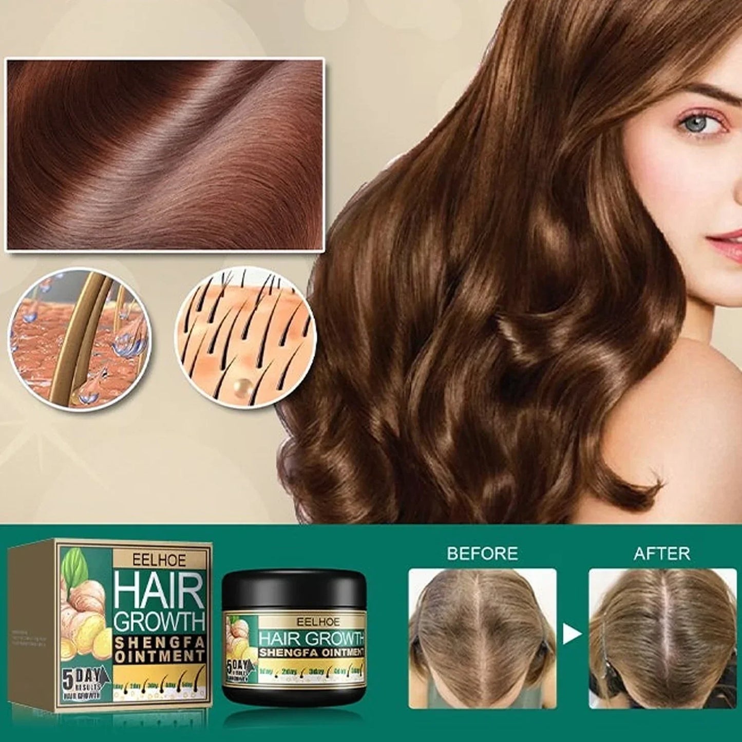 🌿 Recupera tu Cabello en Solo 5 Días | Crema de Jengibre Hair Growth