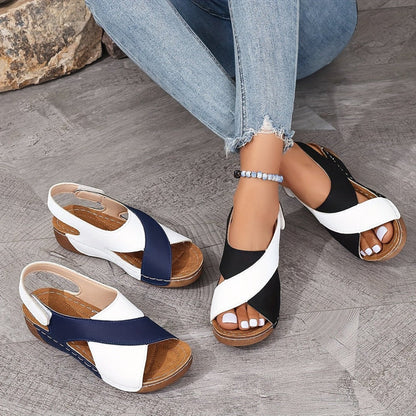 Sandalias Ortopédicas Súper Cómodas con Tacón Inclinado para Mujer