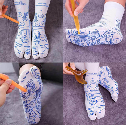 Calcetines para masaje, acupresión y reflexología (gratis herramienta de masaje)