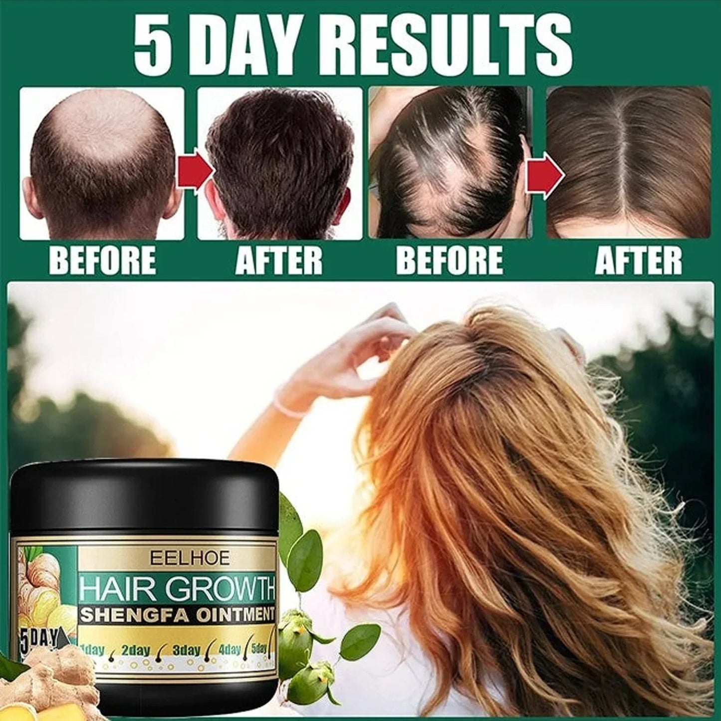 🌿 Recupera tu Cabello en Solo 5 Días | Crema de Jengibre Hair Growth