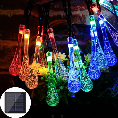 Luces Solares De Gota Multicolor x 100 BOMBILLOS (10 METROS)