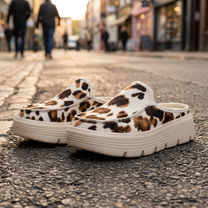 WildLuxe™ Zuecos Plataforma Animal Print