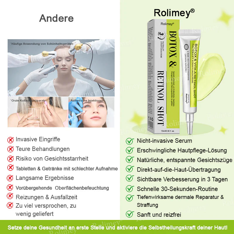 ✨✅Recupera una piel joven ahora 💫Rolimey® Botox & Vita-A Retinol Shot Crema reafirmante antiarrugas