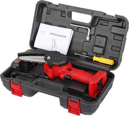 PowerCut™ – Mini Motosierra Inalámbrica 4” Portátil, Potente y de Una Sola Mano