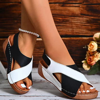 Sandalias Ortopédicas Súper Cómodas con Tacón Inclinado para Mujer