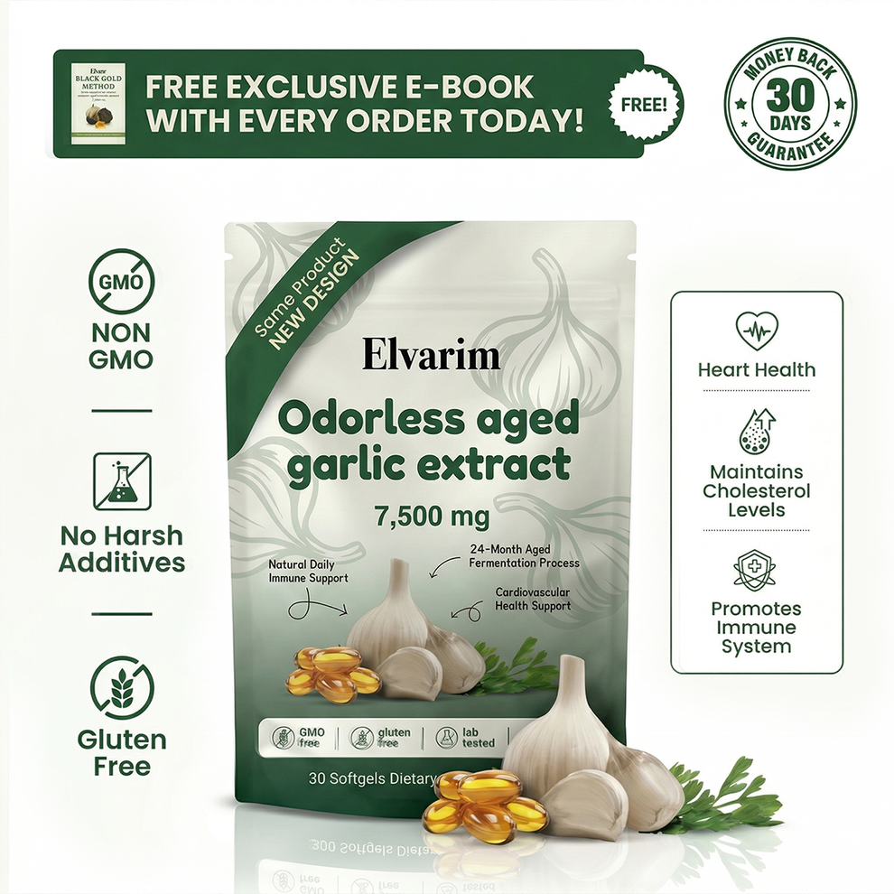 Extracto De Ajo Envejecido - ( 30 Cap ) Cápsulas Blandas Inodoras De 7500 MG