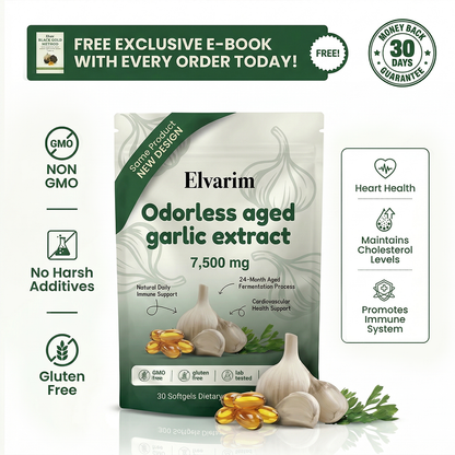Extracto De Ajo Envejecido - ( 30 Cap ) Cápsulas Blandas Inodoras De 7500 MG