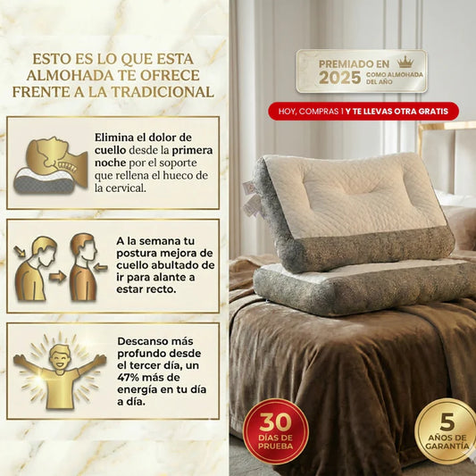 CONFORTSLEEP™ - La única almohada viscoelástica del mercado con soporte para la curvatura del cuello