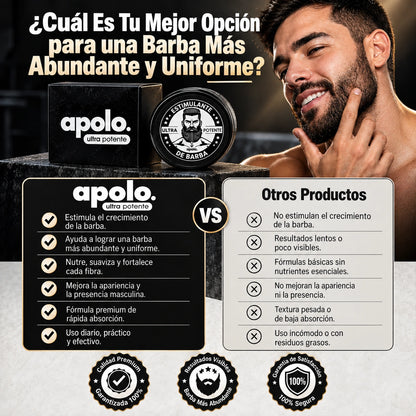 🧔🏻Bálsamo Estimulante De Barba Apolo + Activador : Barba más densa, fuerte y saludable🧴
