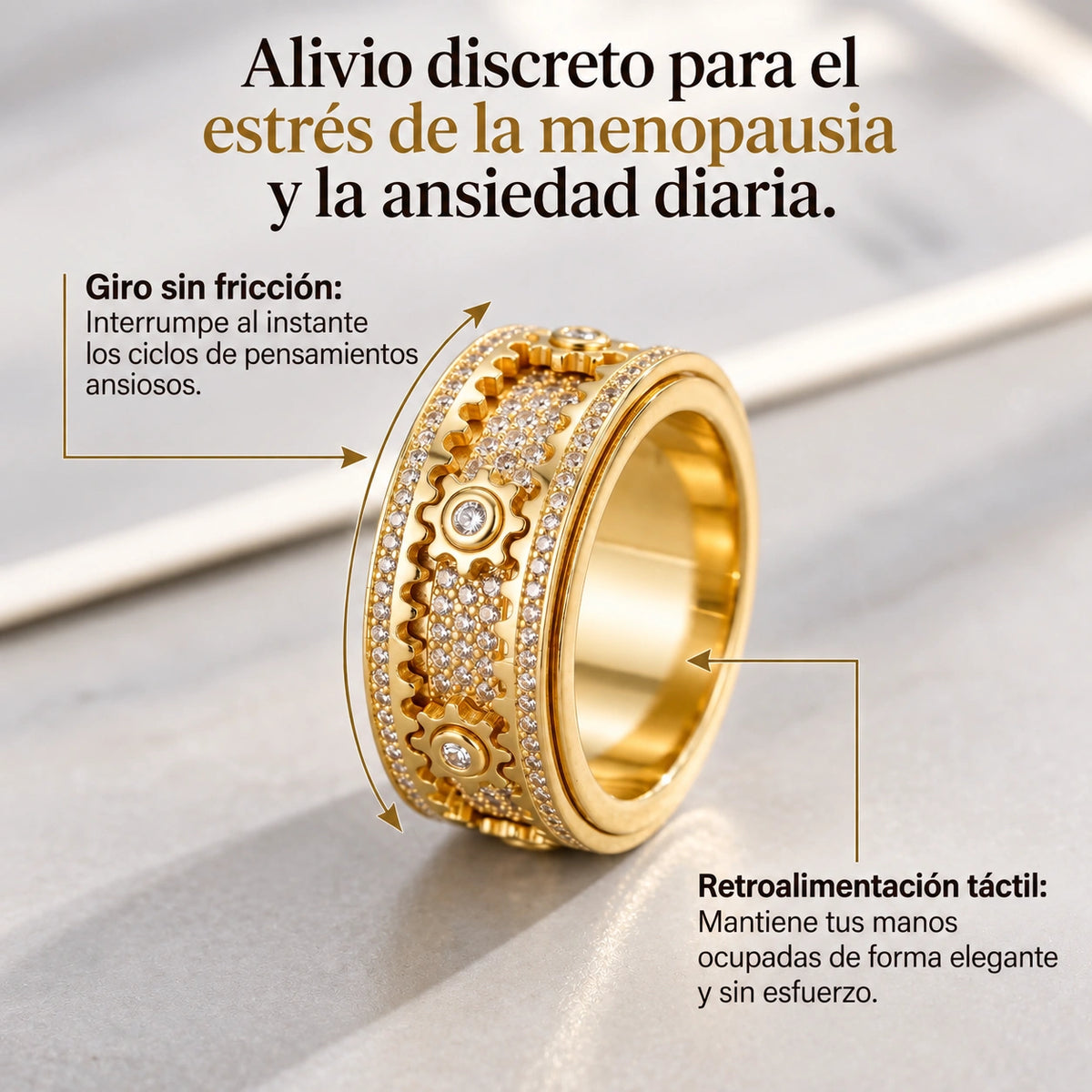 Calmora™ - Anillo Giratorio Estimulante Antiestrés