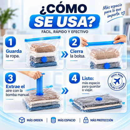 Bolsas De Empaque Al Vacio x5 + Bomba De Aire