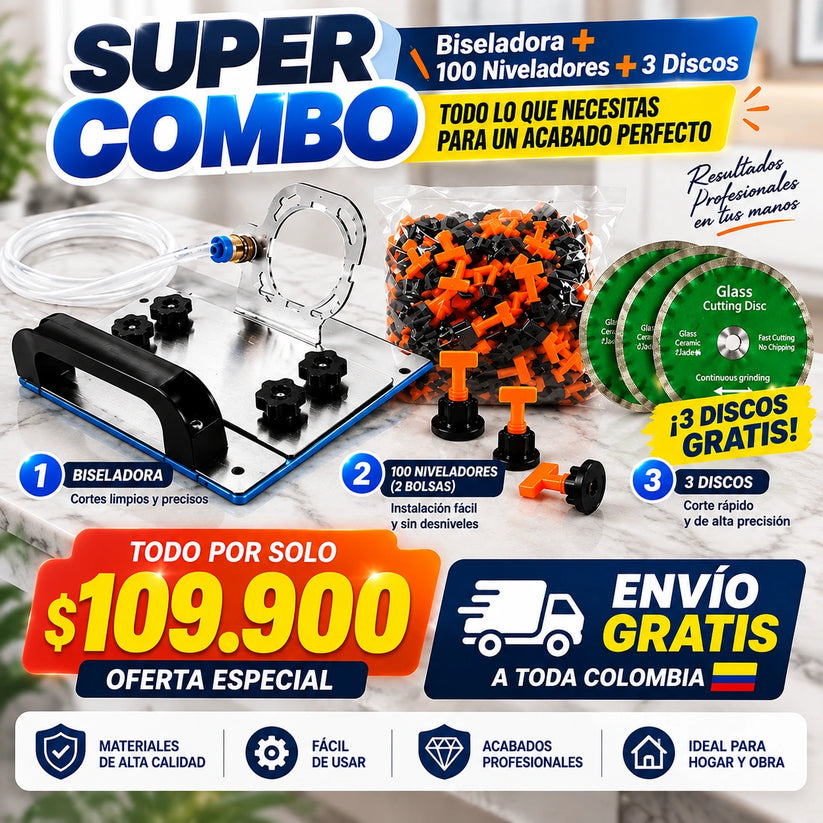 Biseladora + 100 Niveladores + 3 DISCOS GRATIS