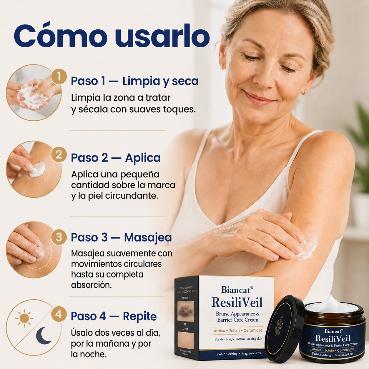 ResiliVeil - Crema protectora para el cuidado de la apariencia de los moretones