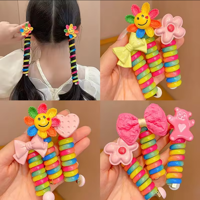 🌈SETx5 COLETAS DE RESORTE MULTICOLOR🌈
