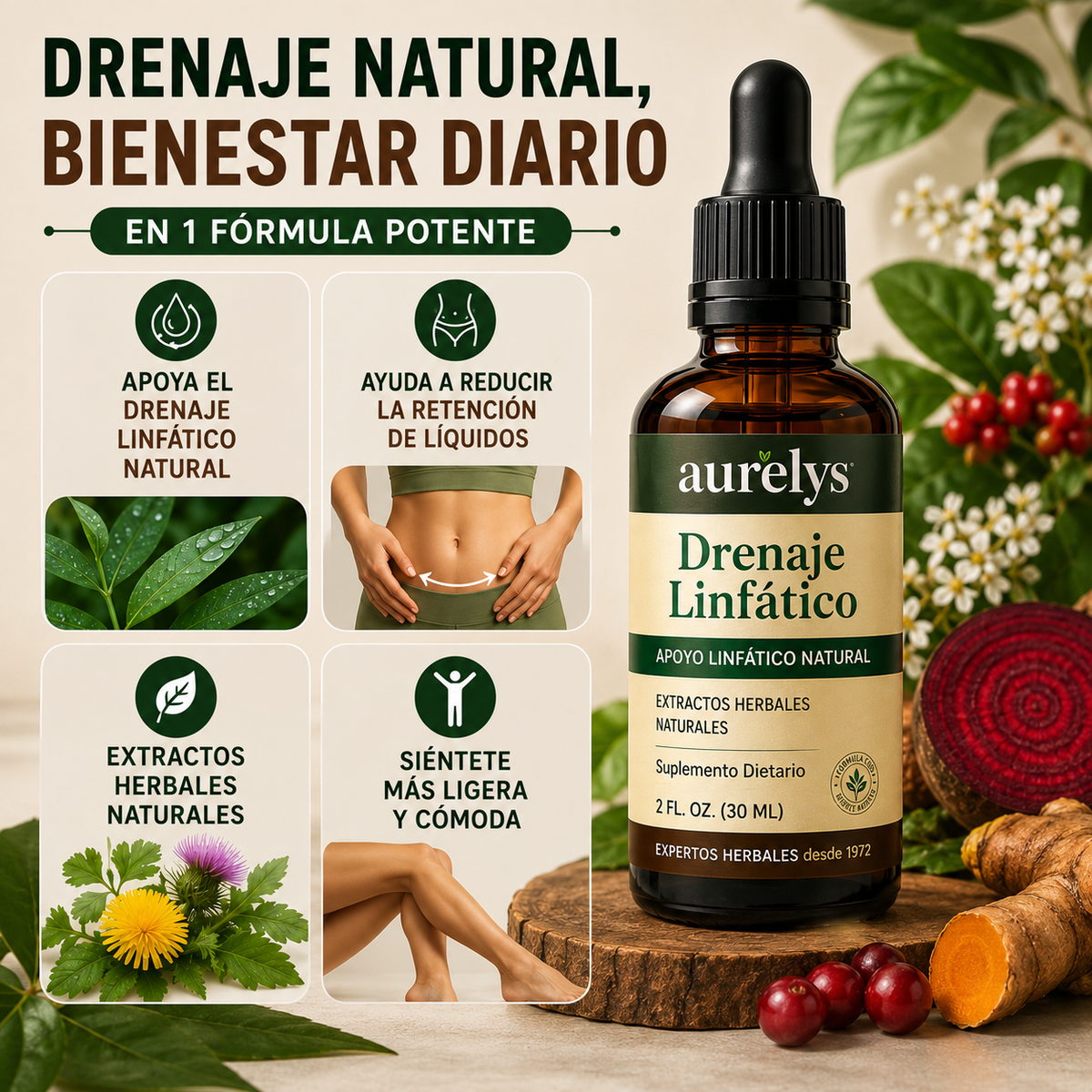 Aurelys Drenaje Linfático | Gotas Naturales Para La Retención De Líquidos