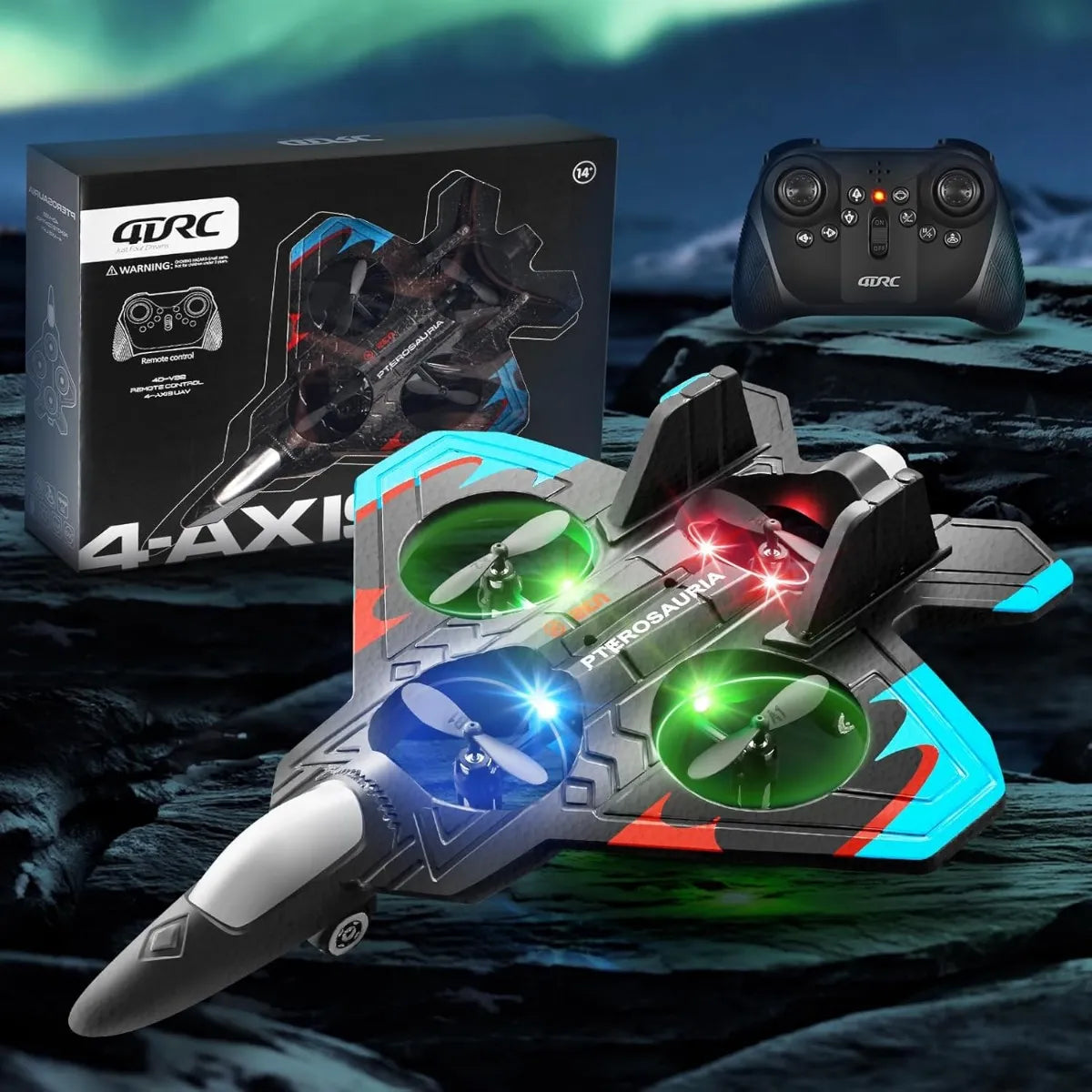 AeroStorm X7 - ✈️ Avión Drone Con Giros 360° Y Luces LED A Control Remoto 🎮