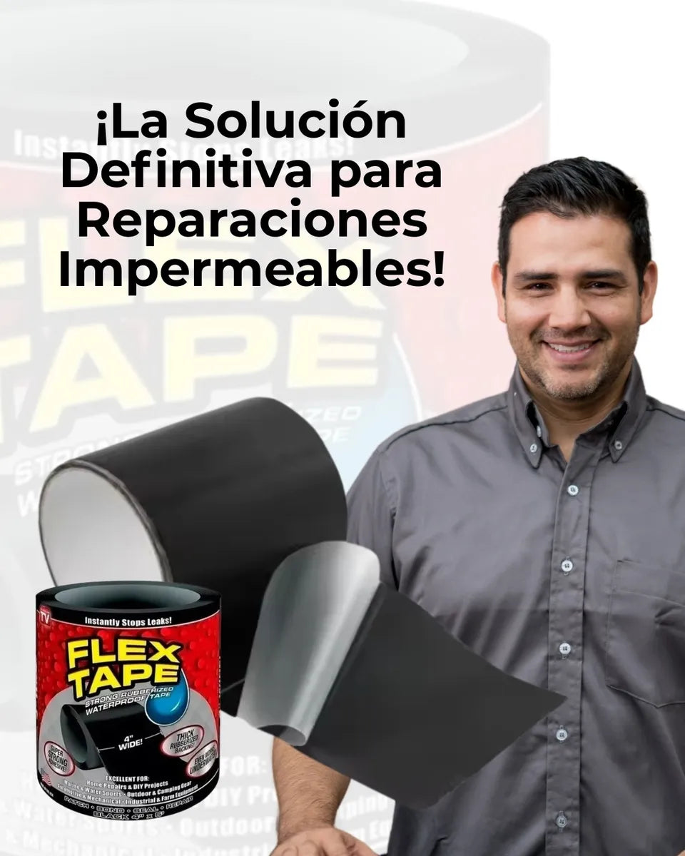 Flex Tape - Cinta Fuerte de Goma que Sella y Repara al Instante (15 METROS DE LARGO - 10 CM DE ANCHO)