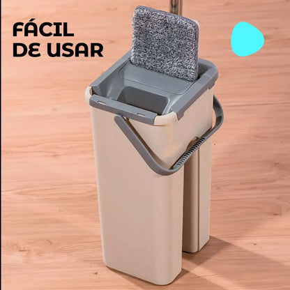 Trapeador Con Tela De Microfibra Con Exprimidor Plegable