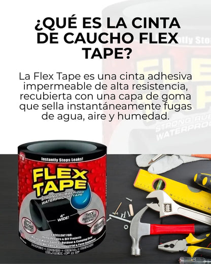Flex Tape - Cinta Fuerte de Goma que Sella y Repara al Instante (15 METROS DE LARGO - 10 CM DE ANCHO)