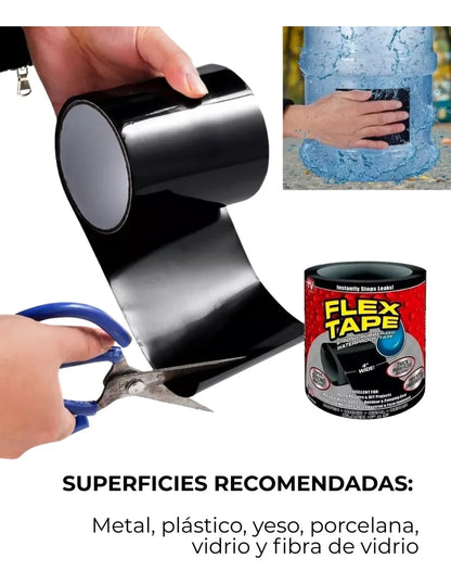 Flex Tape - Cinta Fuerte de Goma que Sella y Repara al Instante (15 METROS DE LARGO - 10 CM DE ANCHO)