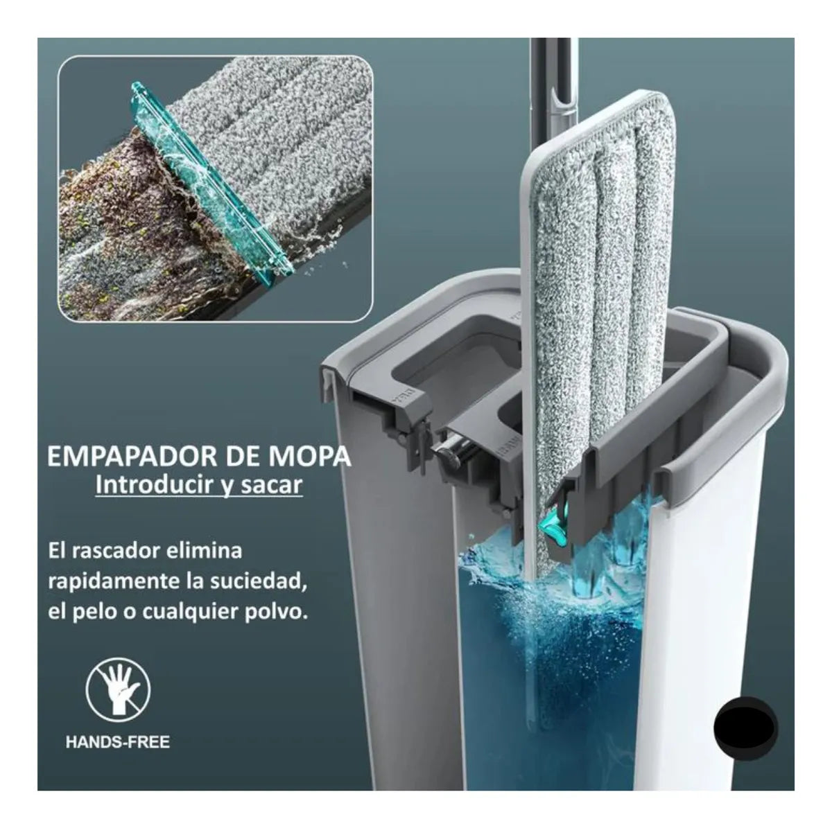 Trapeador Con Tela De Microfibra Con Exprimidor Plegable