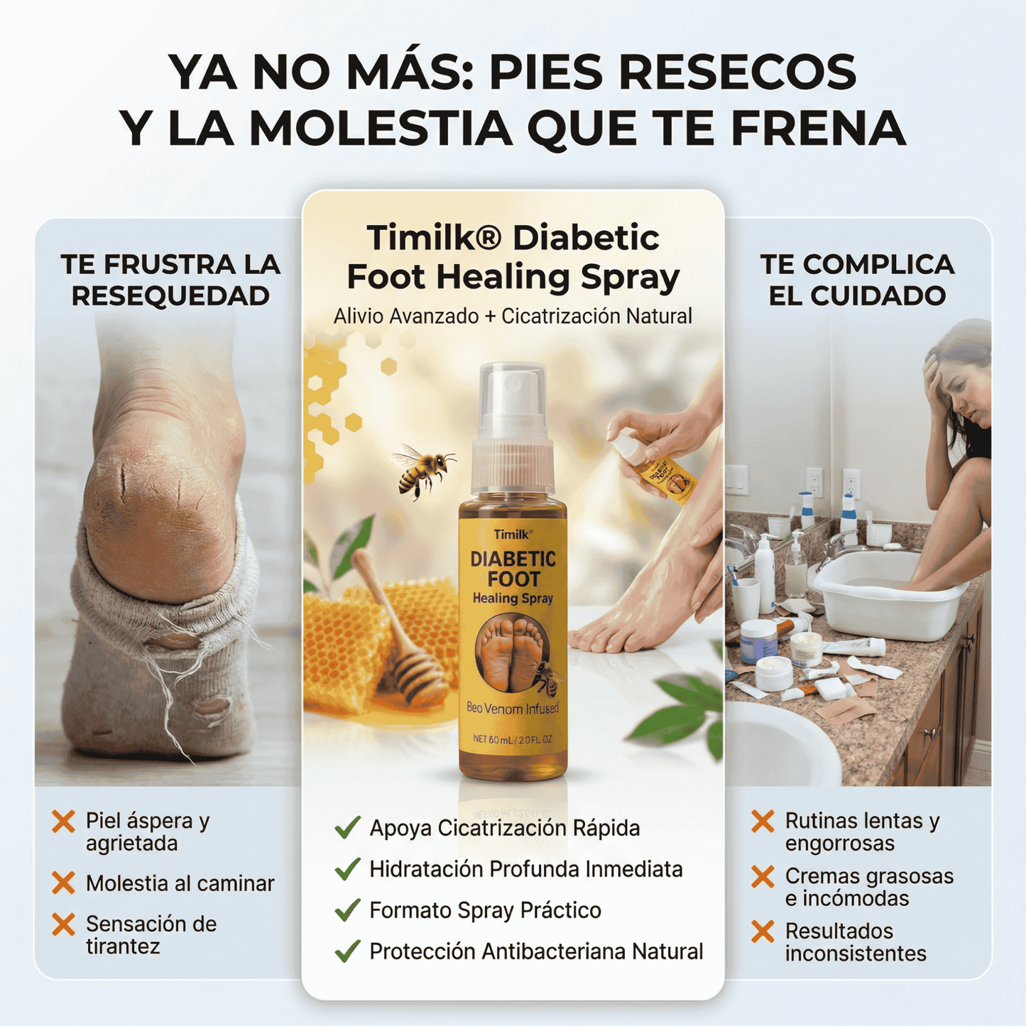 PROMO 2X1 Timilk® Spray Curativo para Pie Diabético - Con Infusión de Veneno de Abeja