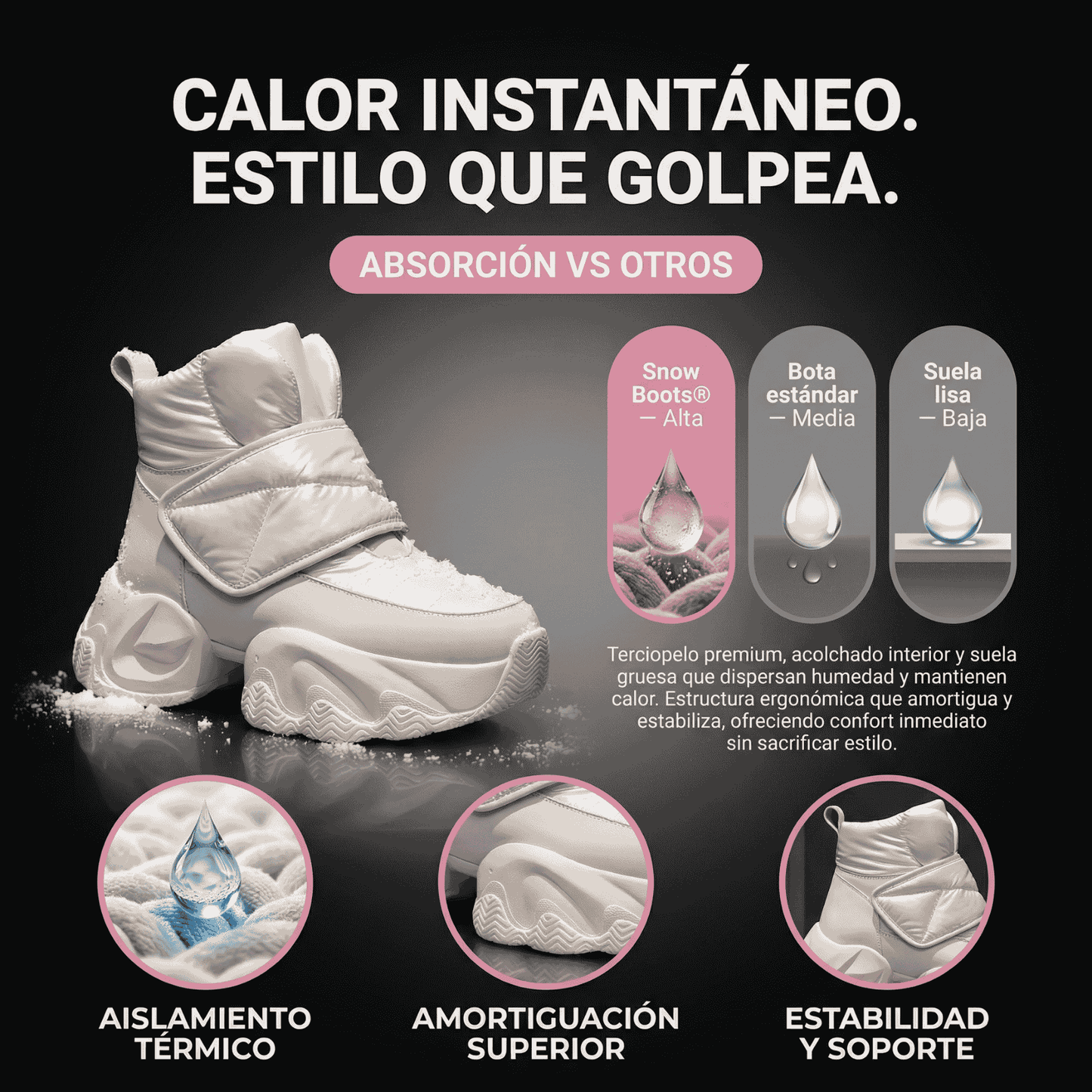 Snow Boots - Botas de terciopelo
