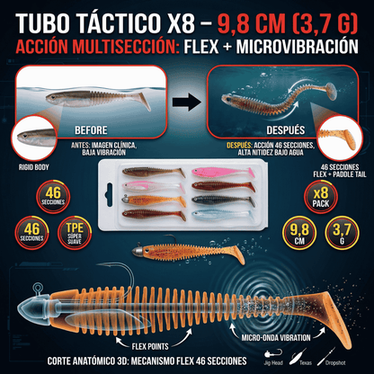 Set x 8 piezas🐟 de cebo señuelo con 46 secciones para pesca