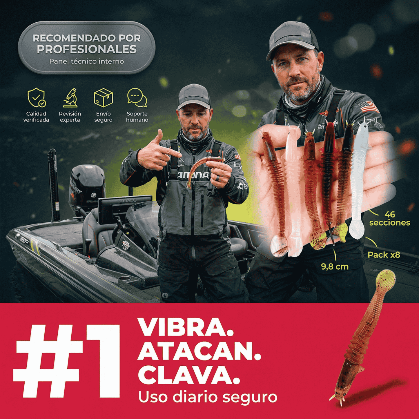 Set x 8 piezas🐟 de cebo señuelo con 46 secciones para pesca