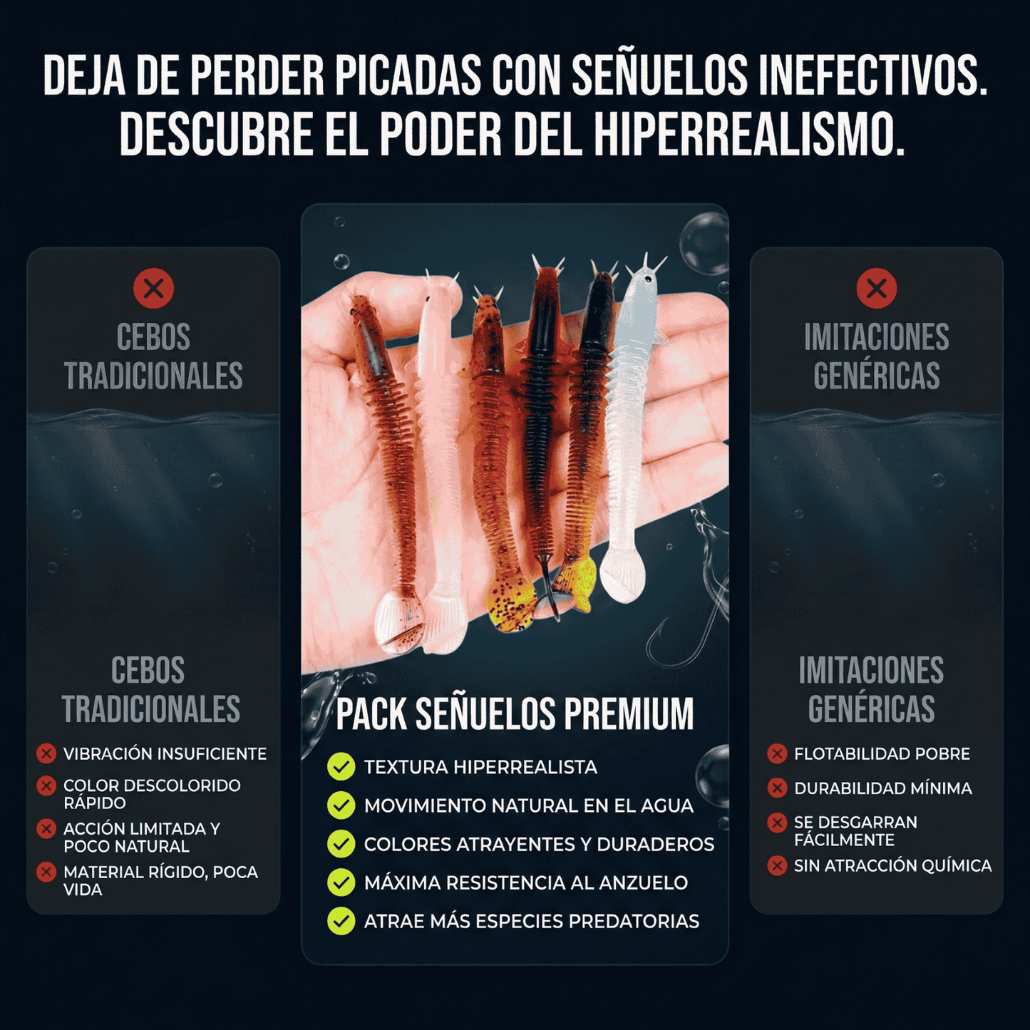 Set x 8 piezas🐟 de cebo señuelo con 46 secciones para pesca