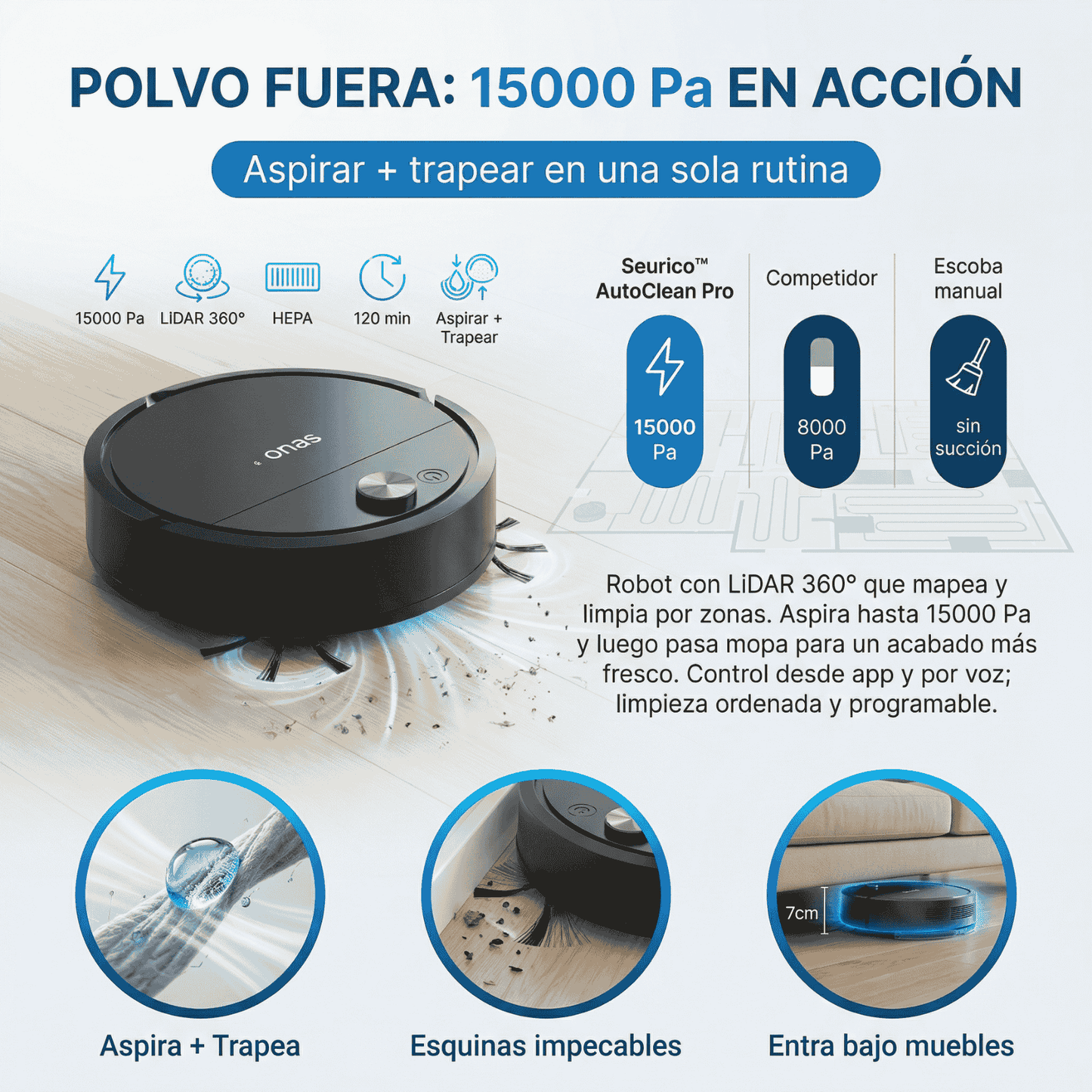 Aspiradora robot Seurico™ - AutoClean Pro Free