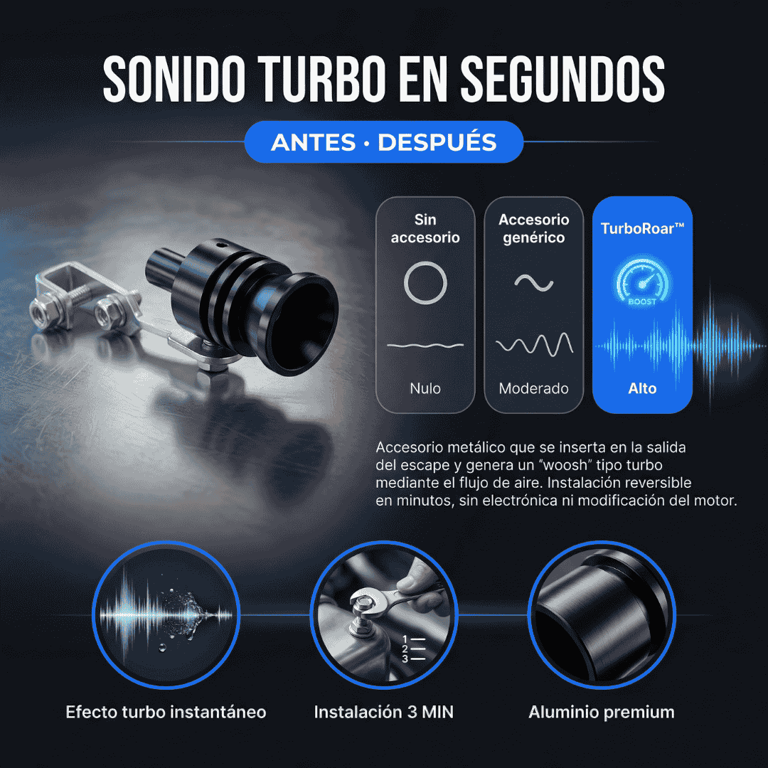 TurboRoar™- Tubo de escape de gran tamaño