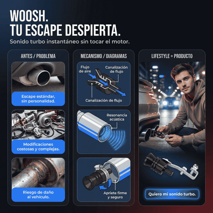 TurboRoar™- Tubo de escape de gran tamaño