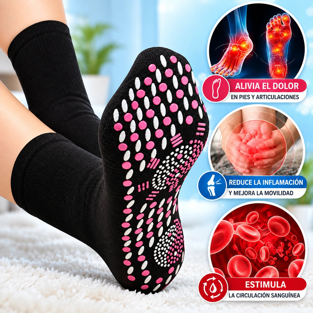 🧦MEDIAS TURMALINA TERAPIA MAGNÉTICA🦵💫