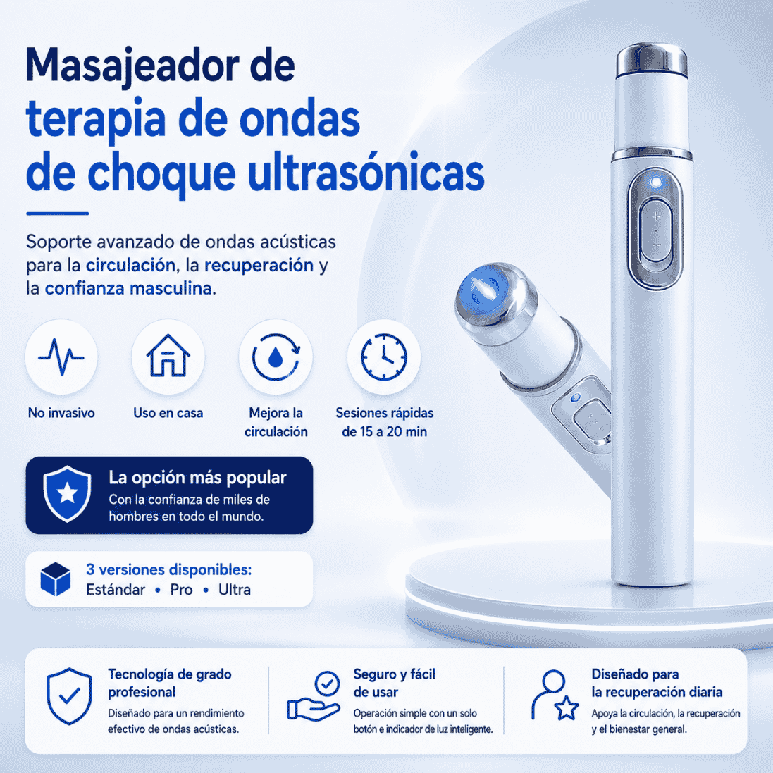 Masajeador De Terapia De Ondas De Choque Ultrasónicas