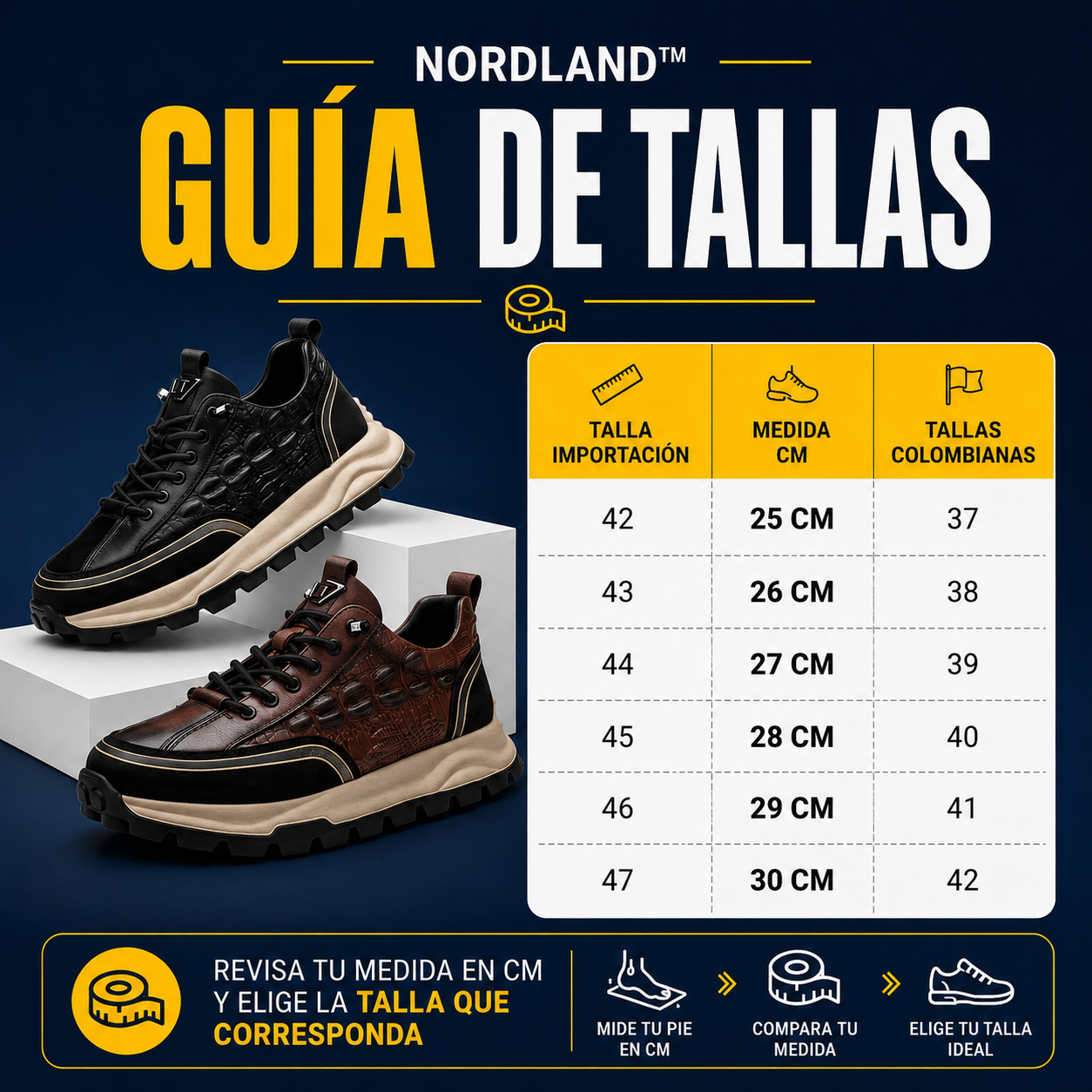 NORDLAND - ZAPATOS DE CUERO DE VACA SINTÉTICO ITALIANO