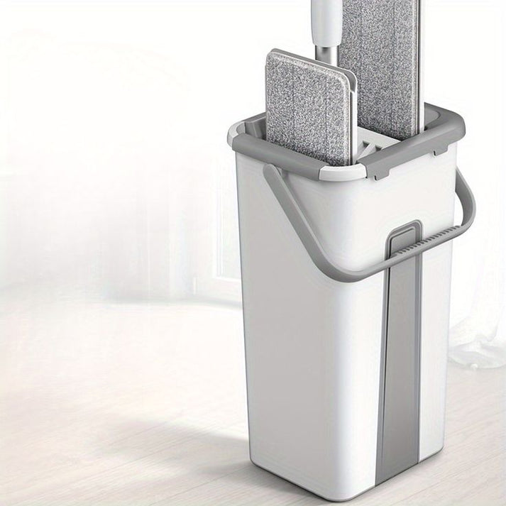 Trapeador Con Tela De Microfibra Con Exprimidor Plegable