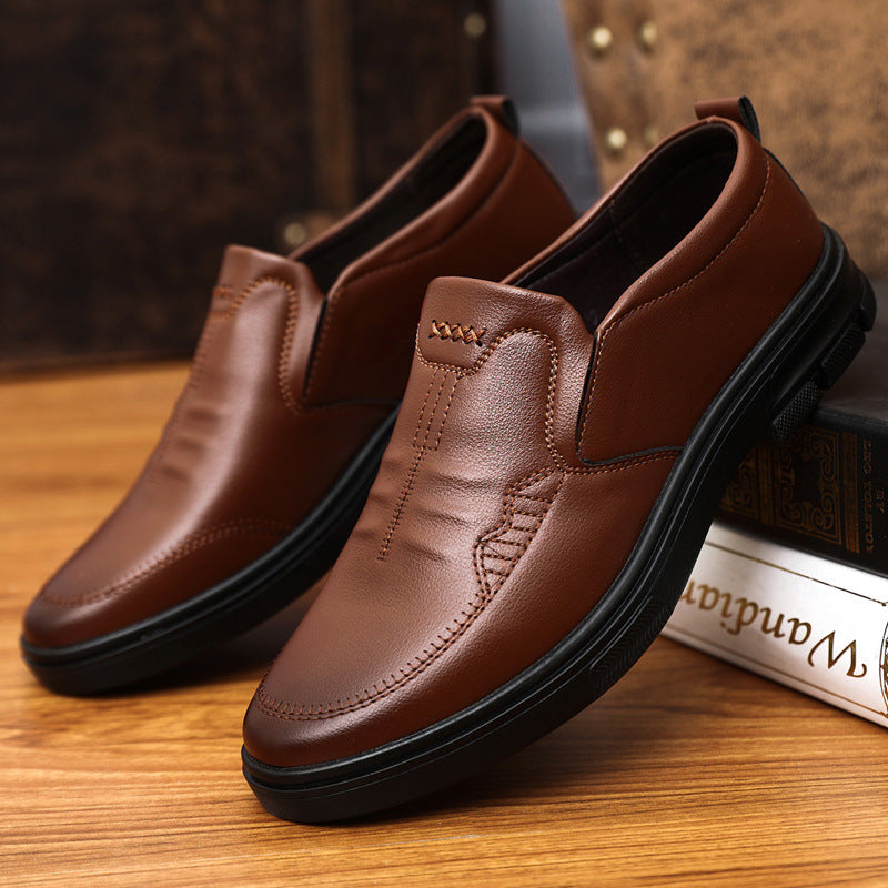 Louis Prime – Zapatos Clásicos Slip-On de Cuero Negro