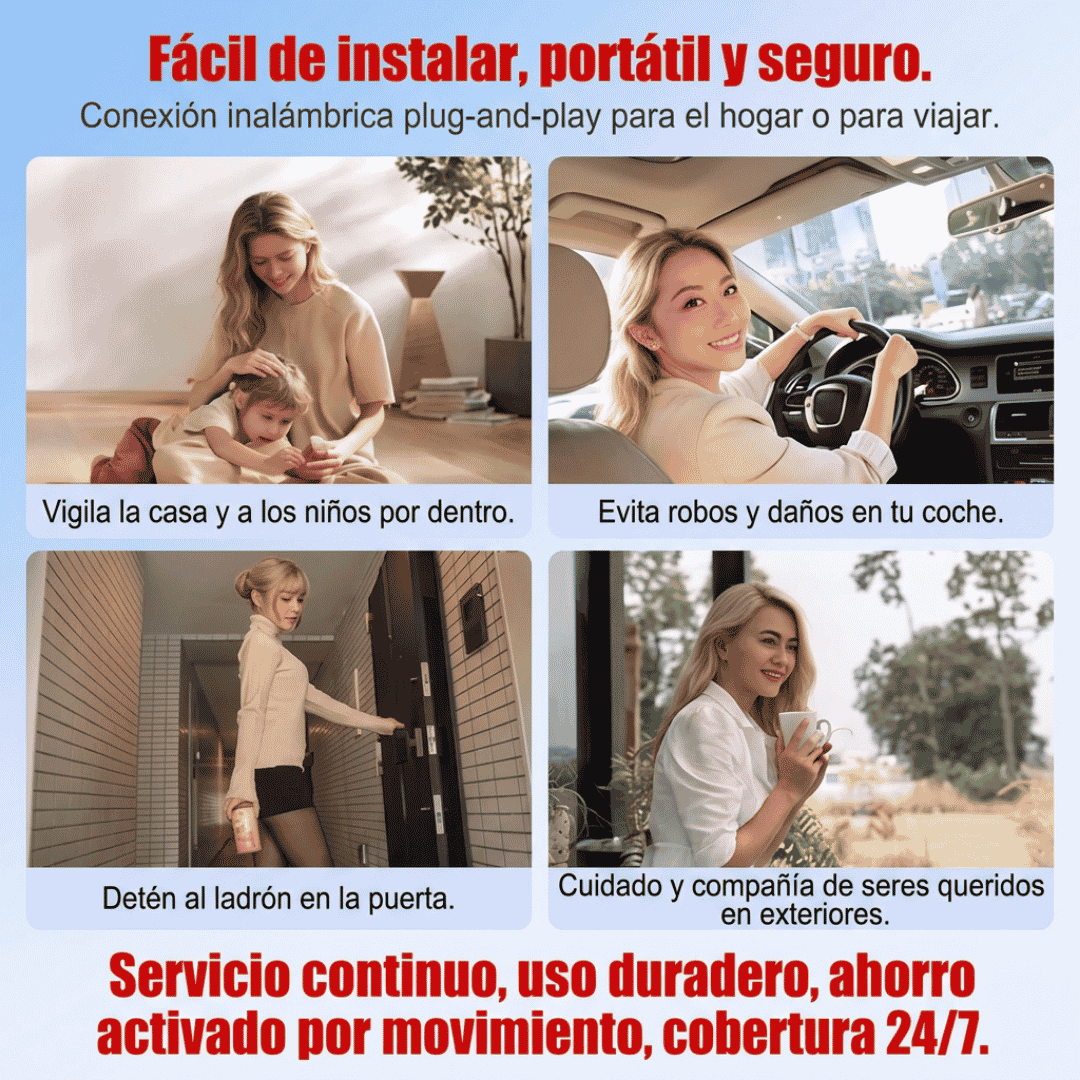 PAGA 2 LLEVA 4 | MiniCámara Inteligente con Batería de Ultralarga Duración y Visión Nocturna HD