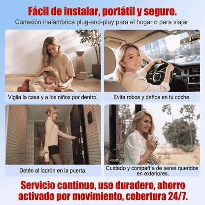 PAGA 2 LLEVA 4 | MiniCámara Inteligente con Batería de Ultralarga Duración y Visión Nocturna HD